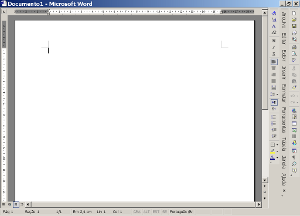 tela do ms word com os menus na margem esquerda na vertical